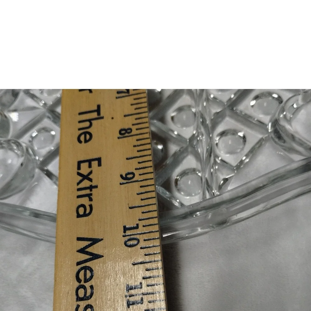 Vintage Clear Glass Divided Relish Tray‎ Candy Nut Serving Platter Dish